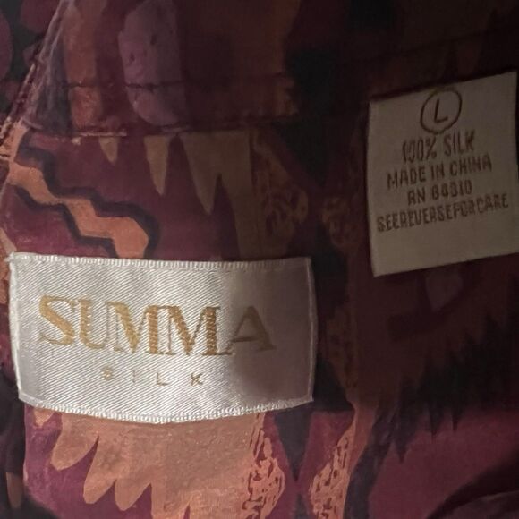 Summa Long Sleeve Shirt Mens‎ XL 100% Silk - Picture 7 of 9